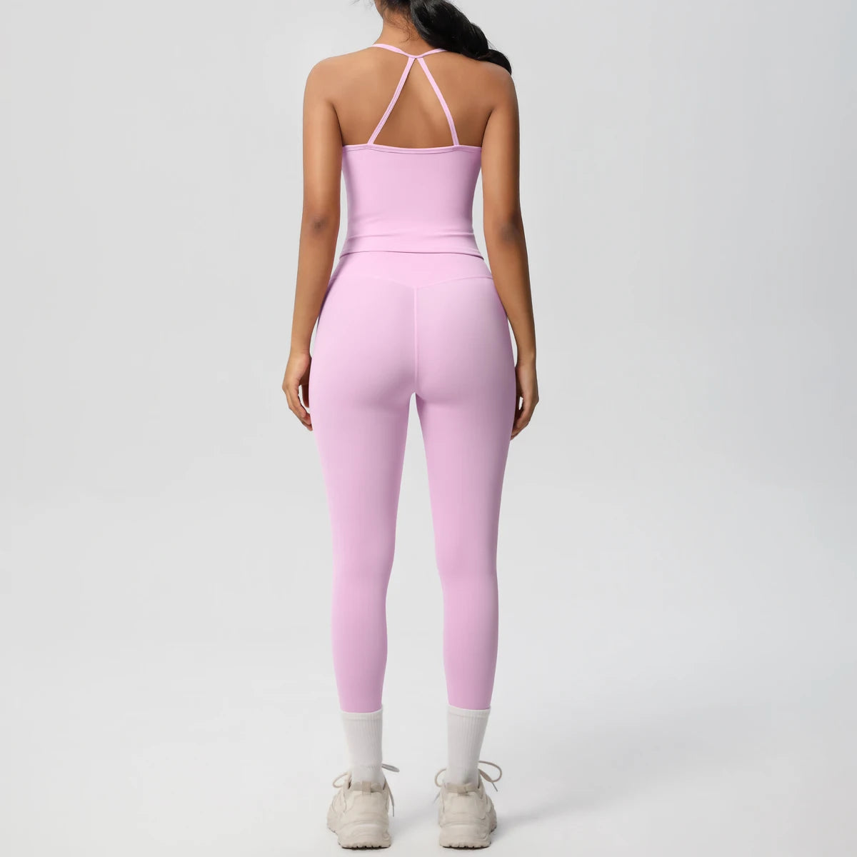 Halter Yoga Top Set Fitness Gym Suit Training Sleeveless Sport Gym Tops Crossover Back Sports Underwear  Tummy Control Slimming