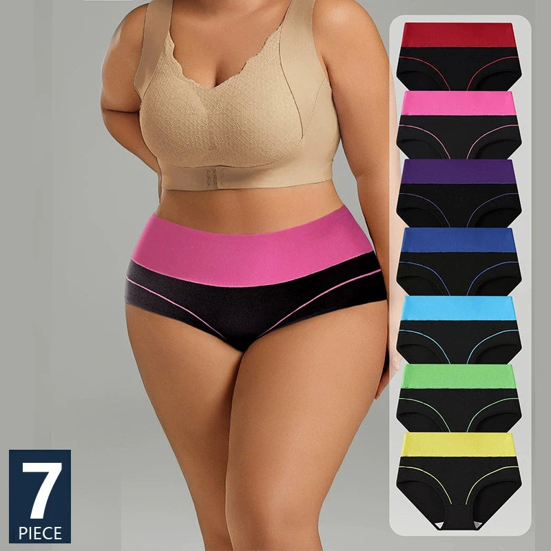 7PCS/Set High Waist Body Shaper Soft Briefs for Women Slimming Breathable Panty Plus Size XS-3XL Lingerie Female Underwear