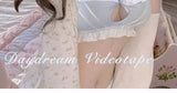 MOYISU Kawaii Lolita Bra Set, Bunny Ear Cutout No Wire Bralette Soft Sweetheart Lingerie Small Bust Pure Sexy Japanese Ya Ma Die