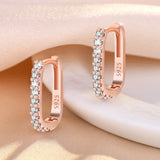 Hot Popular 925 Sterling Silver Charms Crystal Jewelry Fashion Zircon Circle Hoop Earrings For Woman Lady Wedding Party Gift