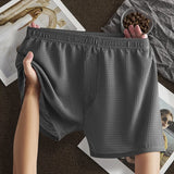 Mens Aro Pants Ice Silk Cool-Feeling Loose Breathable Boxer Briefs Men Seamless Boxer Shorts Male Underwear Man Pajama Pants