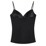 HXAO Sleeveless Crop Tops For Woman Corset Camisole Brown Top Women Bodycon Backless Sexy Tops With Straps Bustier Tank Tops