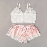 Pajama Sets Sexy Pajamas for Women 2 Pieces Top Shorts Set Sleepwear Clothes Lace Pajamas Underwear Lingerie