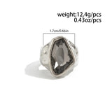 Minimalist Acrylic Rhinestone Open Ring for Women Korean Fashion Geometry Adjustable Knuckle Ring Party Jewelry Lady Gifts