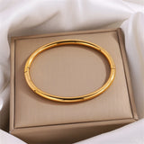 1 PCs Light Luxury Temperament Stainless Steel Gold And Silver Does Not Fade Simple Plain Face Bracelet