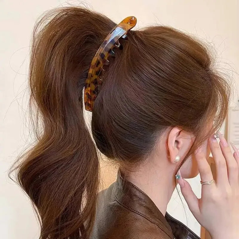1/3 Pcs Tortoiseshell Banana Hair Clip Fish Shaped Hairpin Women Hairgrips Twist Clamp Ponytail Barrettes Hair Accessories Set M