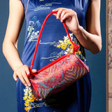 Fashion Shoulder Bag Women Handbag Luxury Embroidered Silk Bag Female Purse Small Cute Cosplay Cheongsam Flower Satin Tote Bag