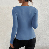 2026 Autumn Winter Women Solid Rib Knit V Neck Stripe Pull Sweater Femme Y2k Long Sleeve Pullover Jersey Tops Fashion Clothes