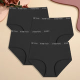 4Pcs S-XXL Cotton High Waist Underpants Women's Seamless High Elastic Belt Panties Comfortable Sports Briefs Breathable Lingerie