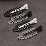 4Pcs Black White Polka Dot Acrylic Hair Clips Secure Hold Suitable for Daily Wear Bb Hairclip Party Outfits Hair Accessories