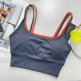 Sports Underwear Bras Top Women's Shockproof Gathering Fitness and Breasts Wearing Yoga Quick-drying Suspender Vests in Summer
