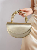 Beautiful and shiny pleated clutches and evening bags, bridal wedding clutches are suitable for attending banquets and parties.