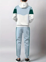 The new men's set for Spring and Autumn 2025 features a casual fashionable and comfortable 3D striped pattern print
