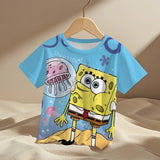 cute cartoon Spongebobs Baby Clothing Outdoor Clothes Boy Girl Child Men's women's Tshirts Children adult Parent child T shirts