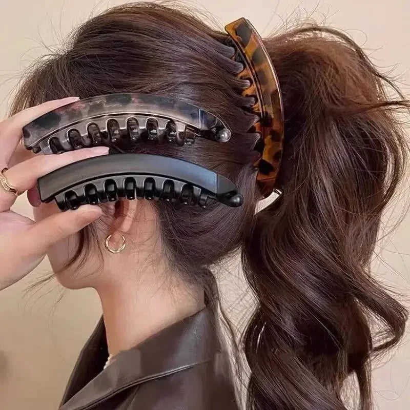 1/3 Pcs Tortoiseshell Banana Hair Clip Fish Shaped Hairpin Women Hairgrips Twist Clamp Ponytail Barrettes Hair Accessories Set M