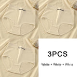 3PCS/set Color Panties Cotton Women Comfortable High-waist Underwear Soft Lingerie Breathable Female Panty Fitness Sports Briefs