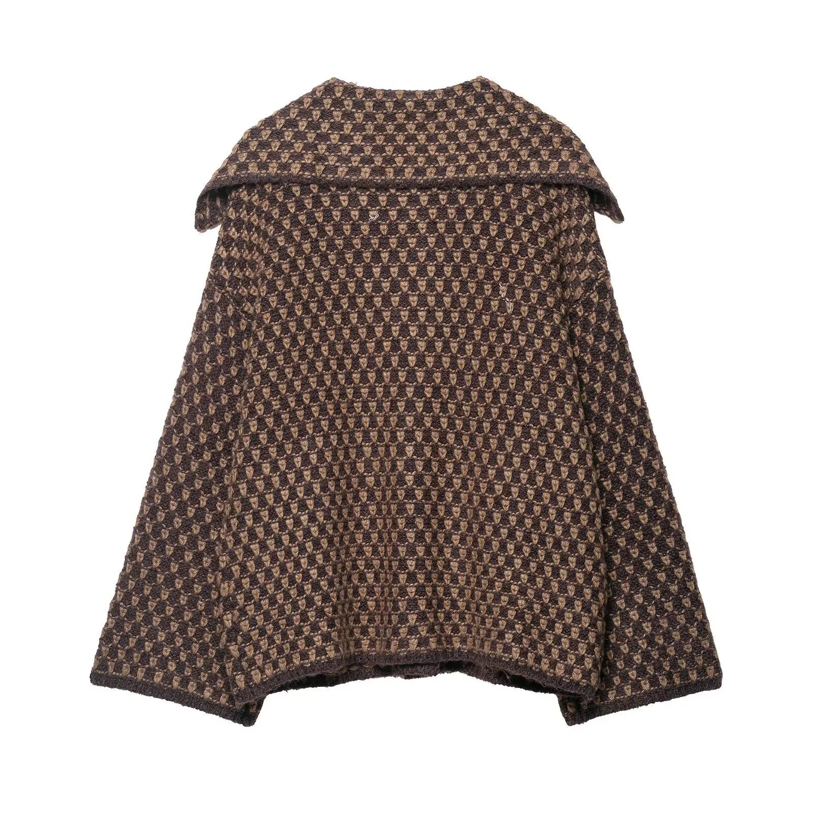 2026 New Autumn Brown Long Sleeve Knitted Cardigans Women Elegant Lapel Single Breasted Loose Sweater Coat Knitwear Korean Style