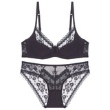 Summer Sexy Lace Embroidery Women Lingerie Set French Thin Cup Push Up Bra Comfort Breathable Underwear Ladies Bra Briefs Set
