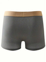 6 Pcs Mens Boxer Briefs Ice Silky Fabric Stretch Solid Color Comfort Fit Breathable Daily Wear
