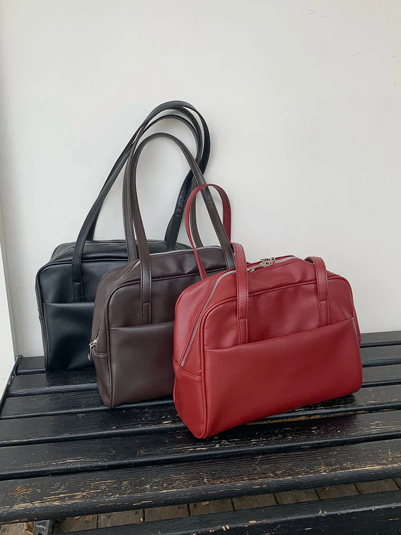 Korean Style Large Capacity Single Shoulder Women's Bag Versatile Vintage Underarm Bag Autumn 2025 New Arrival Tote Bag