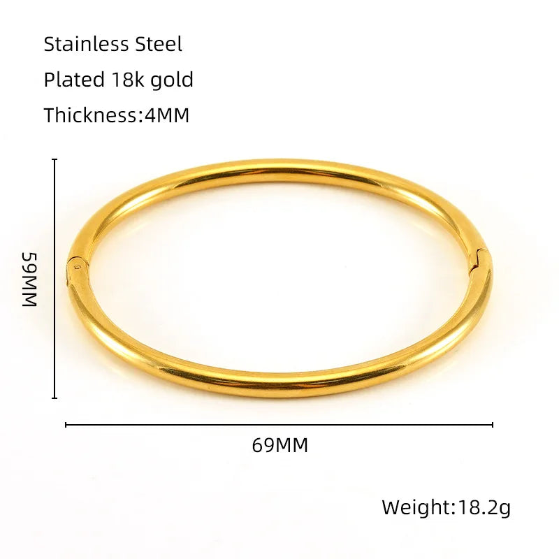 1 PCs Light Luxury Temperament Stainless Steel Gold And Silver Does Not Fade Simple Plain Face Bracelet