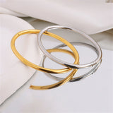 1 PCs Light Luxury Temperament Stainless Steel Gold And Silver Does Not Fade Simple Plain Face Bracelet
