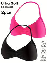 Women's High-Support Lace-Up Sports Bra - Thin-Strap Camisole, Seamless, Tight-Fit for Push-Up Training & Yoga, Gym Top