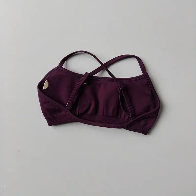 Seamless Women's Yoga Sports Bra Racer Back Nylon Breathable Running Gym Top Underwire Sexy Underwear Fitness Gym Bra Top