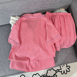Women's sleepwear, summer short sleeved shorts, breathable and comfortable set, lapel cardigan, home clothes can be worn outside