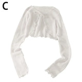 Summer Women Thin Sunscreen Cardigan Lace-up Knitwear Tops Female Korean Style Lantern Sleeve Short Coat Casual Sun Protected