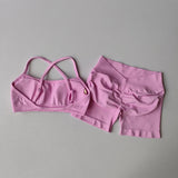 Gathering Shock-proof and Beautiful Back Seamless Sports Bras Gym Women Top Crop Tube Yoga Tops Fitness Scrunch Bum Workout Suit