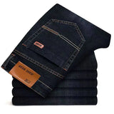 Men Fashion Straight Jeans Men 2026 New Stretch Slim Fit Pants Comfortable Soft Business Denim Trousers Male Brand Clothing