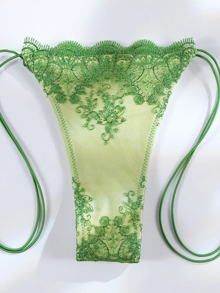 Sexy Hollow Lace Bikinis Patchwork Swimsuit Women Bathing Suits Bandage Swimwear Mujer Beachwear Triangle Bikini Set