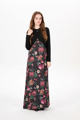 AS AW25 elegance slip satin dress + knitting cross top +mockneck woman clothing set adjustable maxi floor length