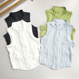 Zip Up Training Vest, Sleeveless Quick Dry Top for Gym, Running & Yoga, Casual Outer Wear