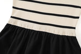 AS AW25 stripe knitting cardigan + sleeveless patch dress maxi matching set for woman clothing