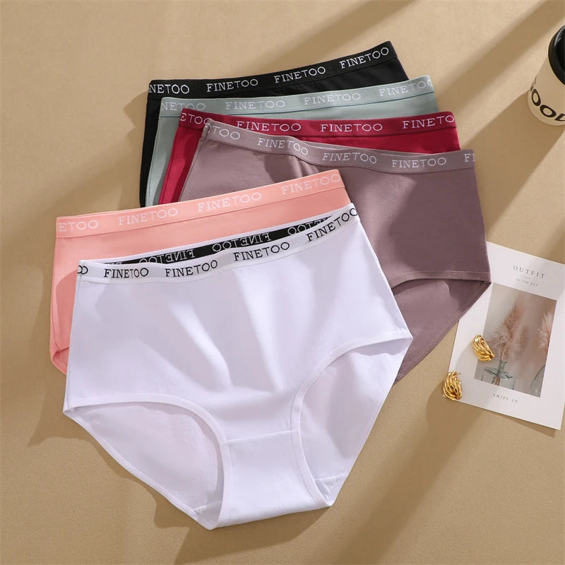 4Pcs S-XXL Cotton High Waist Underpants Women's Seamless High Elastic Belt Panties Comfortable Sports Briefs Breathable Lingerie