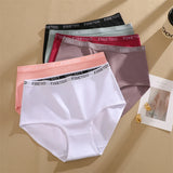 4Pcs S-XXL Cotton High Waist Underpants Women's Seamless High Elastic Belt Panties Comfortable Sports Briefs Breathable Lingerie