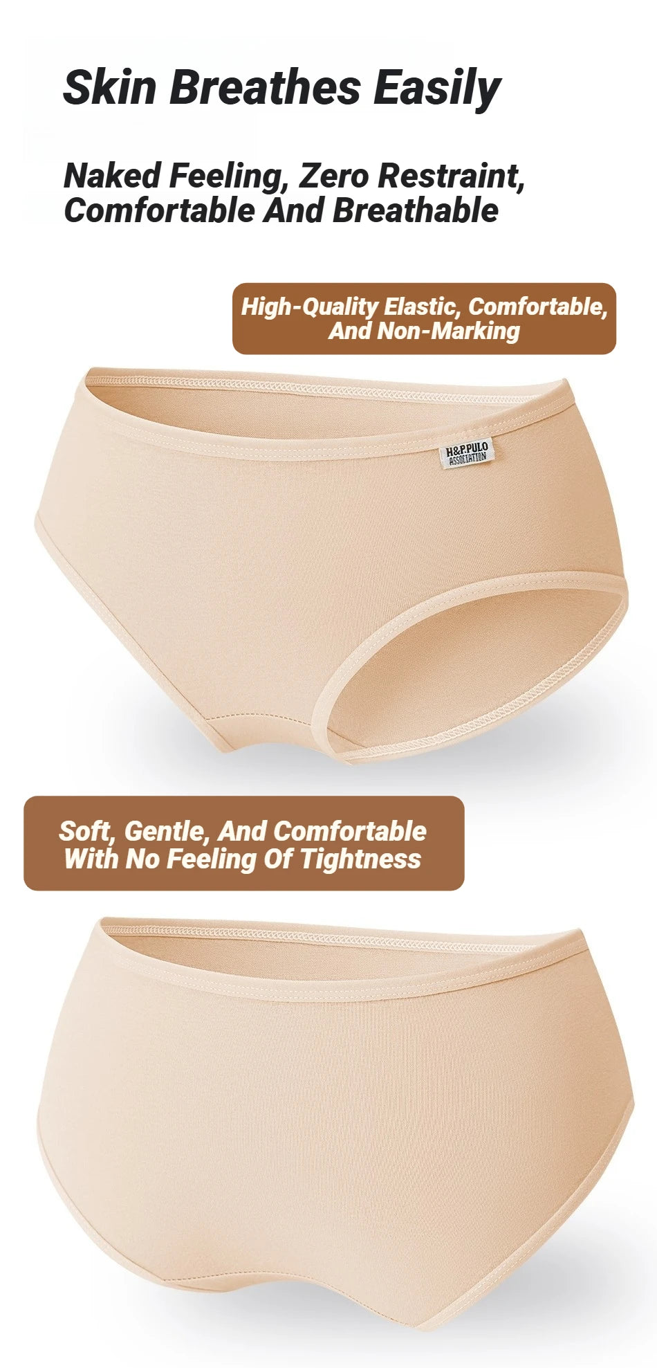 Candy Color Underpant Women'S Comfort High-Quality Cotton Mid Waist Breathable Solid Skin Friendly Panties Plus Size Briefs Soft