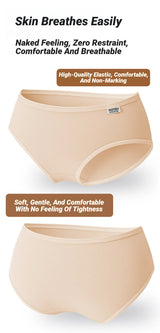 Candy Color Underpant Women'S Comfort High-Quality Cotton Mid Waist Breathable Solid Skin Friendly Panties Plus Size Briefs Soft