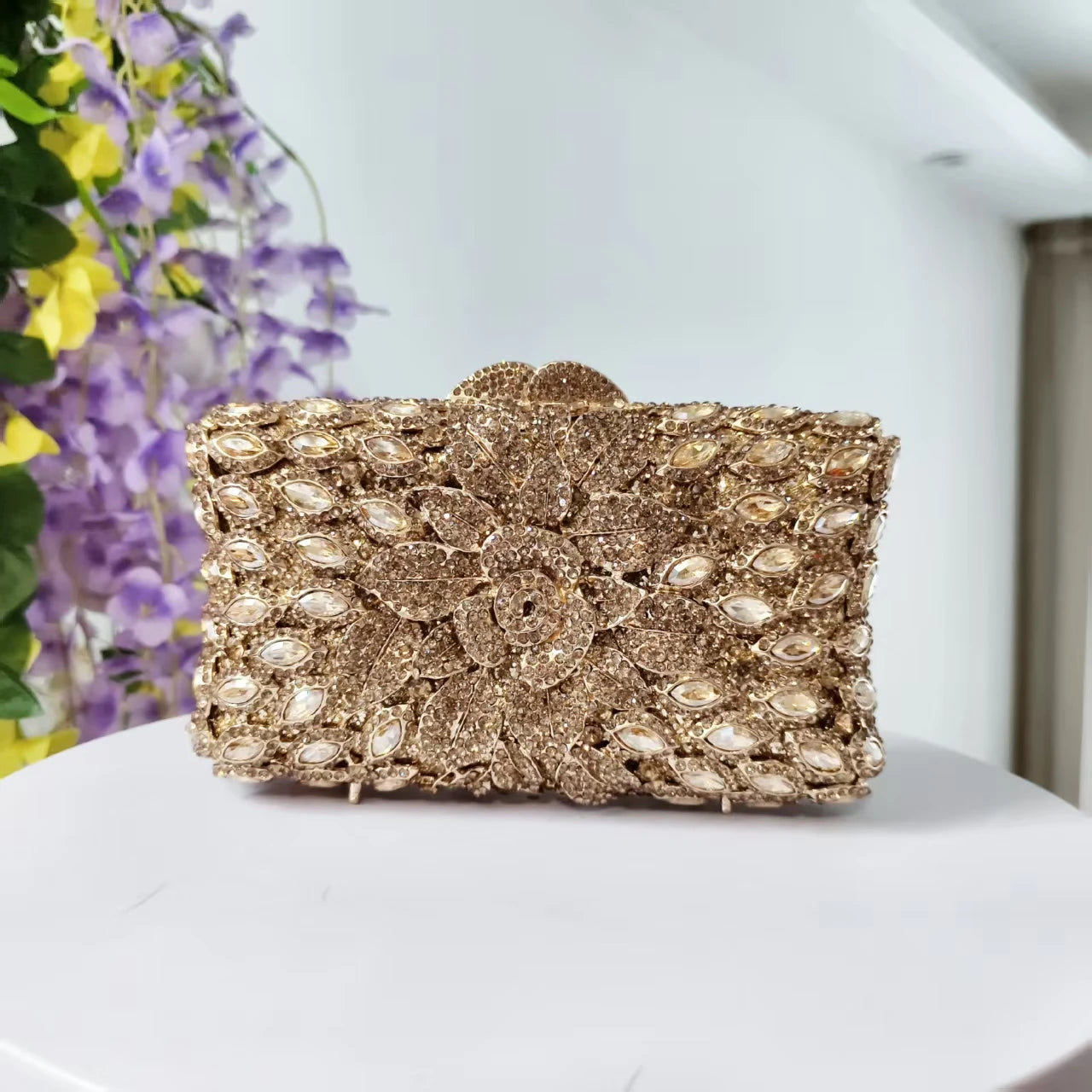 New Rhinestone Clutch Purse Women Elegant Wedding Party Bride Bag Prom Evening Handbag Sparkly Crystal Diamond Birthday Gift