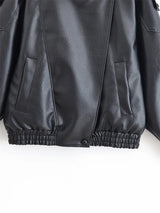 Women's Jacket 2026 Autunm  New Black Long Sleeve Pebble Faux Leather Jacket Motorcycle Style Personality Fashion
