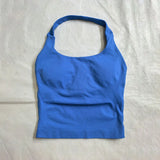 NCLAGEN Gym Halter Top Woman Longline Strappy Tank Padded Yoga Clothing Fitness Workout Running Activewear Pilates Clothes