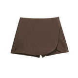 MUJER 2025 Black Mini Skirt Shorts Woman Fashion Asymmetric Skort For Women High Waist Short Skirts Woman Summer Casual Shorts