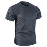 Men Summer Quick Dry Breathable Elastic Military Tactical Shirts Pullerover Hiking Camping Tops Climbing Tees Sports Gym T-shirt