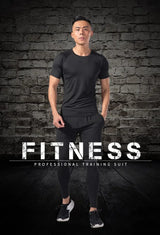 2pcs Men's Compression Sportswear Suit Elastic Training Yoga Sets Workout Jogging Fitness Clothing Tracksuit Pants Sporting