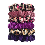 24/50/6pcs Scrunchies Women Velvet accessoires for boutique Cute Leopard High Quality Elastic Headwear Ponytail Hair Tie