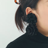 Chiffon flower multi-layer earrings, summer beach vacation style exaggerated earrings design, light luxury, niche