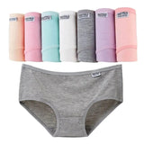 Candy Color Underpant Women'S Comfort High-Quality Cotton Mid Waist Breathable Solid Skin Friendly Panties Plus Size Briefs Soft