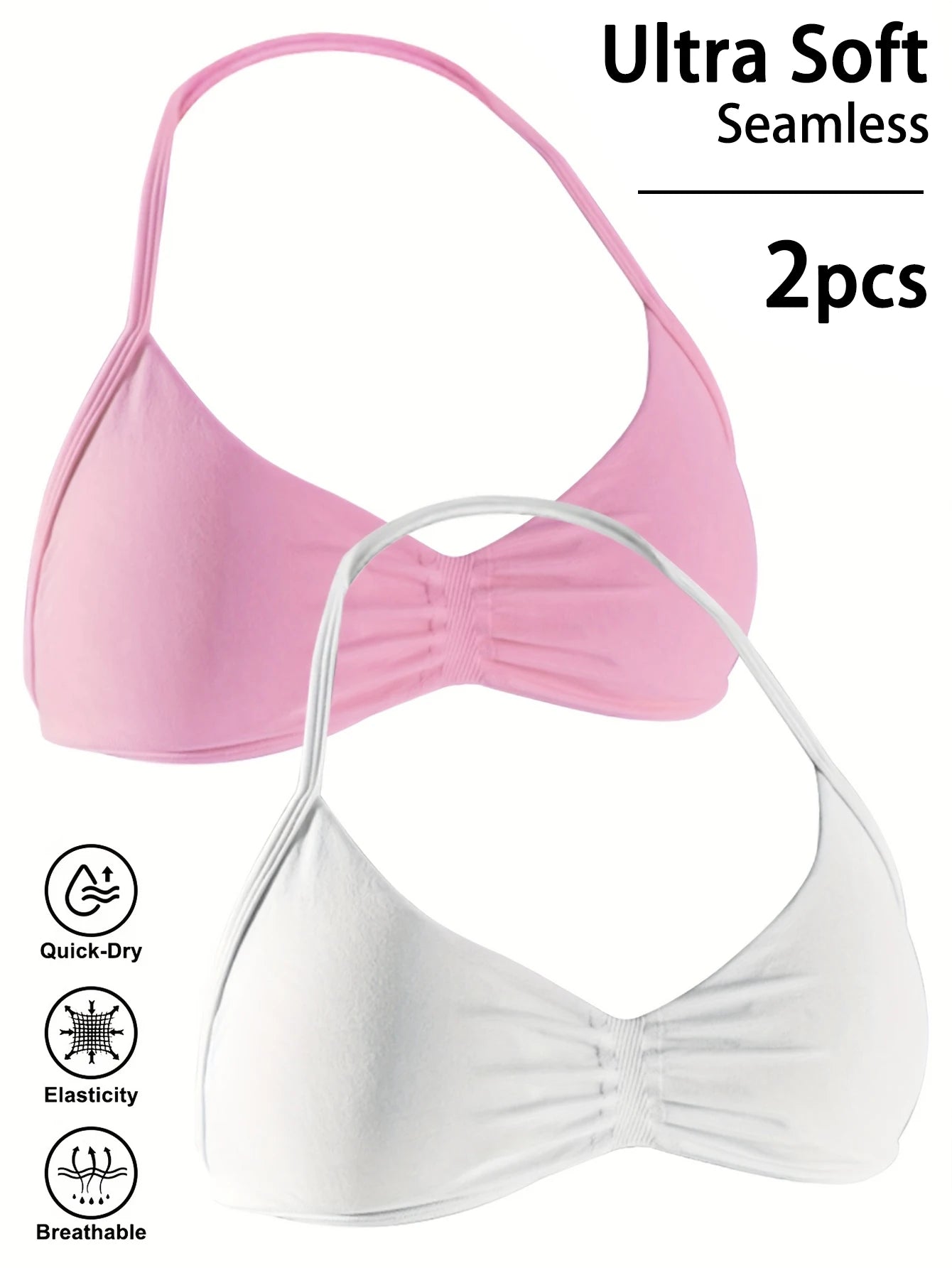 Women's High-Support Lace-Up Sports Bra - Thin-Strap Camisole, Seamless, Tight-Fit for Push-Up Training & Yoga, Gym Top
